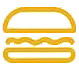Icon of a sandwich symbolizing sandwiches and quick snacks